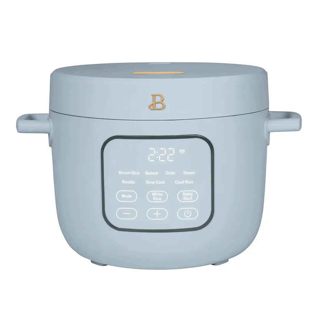 Beautiful 14-Cup Cooker, 6-Cups Uncooked Rice and Grain Cooker - Cornflower Blue