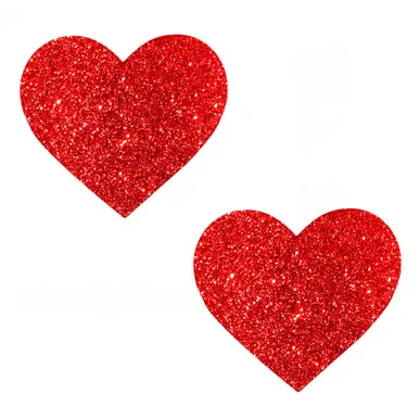 Ravish Me Red Glitter I Heart U Nipztix Pasties - Adult Toys
