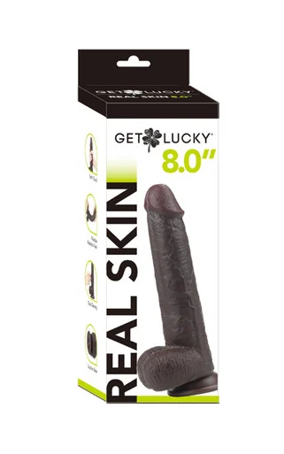 8 Inch Dual Layer Dong Dk Brown - Adult Toys