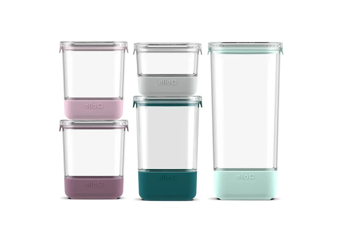 Ello 10pc Plastic Food Storage Canisters with Airtight Lids (See Description)