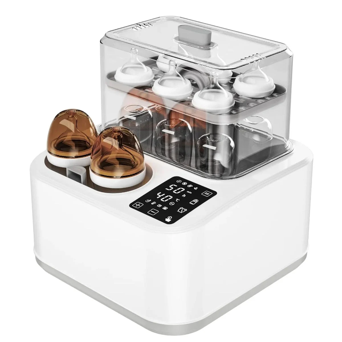BRBLUERISE Baby Bottle Warmer,8-in-1 Smart Fast Baby Milk Warmer