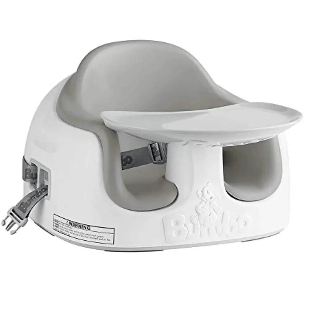 Bumbo Adjustable Height 3-in-1 Non-Slip High Chair Booster with Tray - Cool Gray