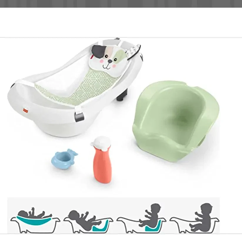 Fisher-Price Baby to Toddler Bath 4-in-1 Sling ‘n Seat Tub, Puppy Perfection