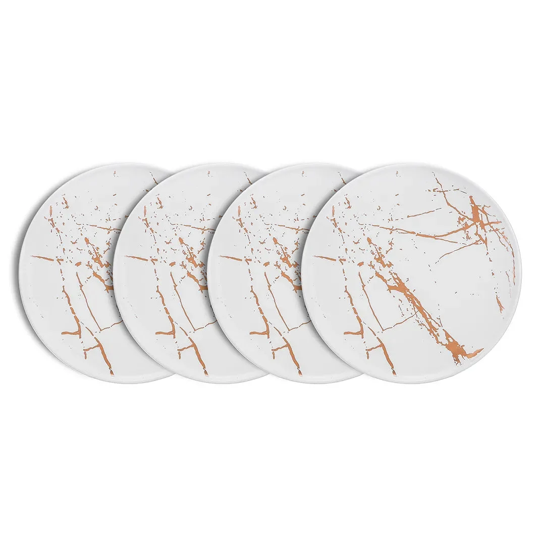 Stone Lain Zora Porcelain Dinner Plate Set of 4 - White