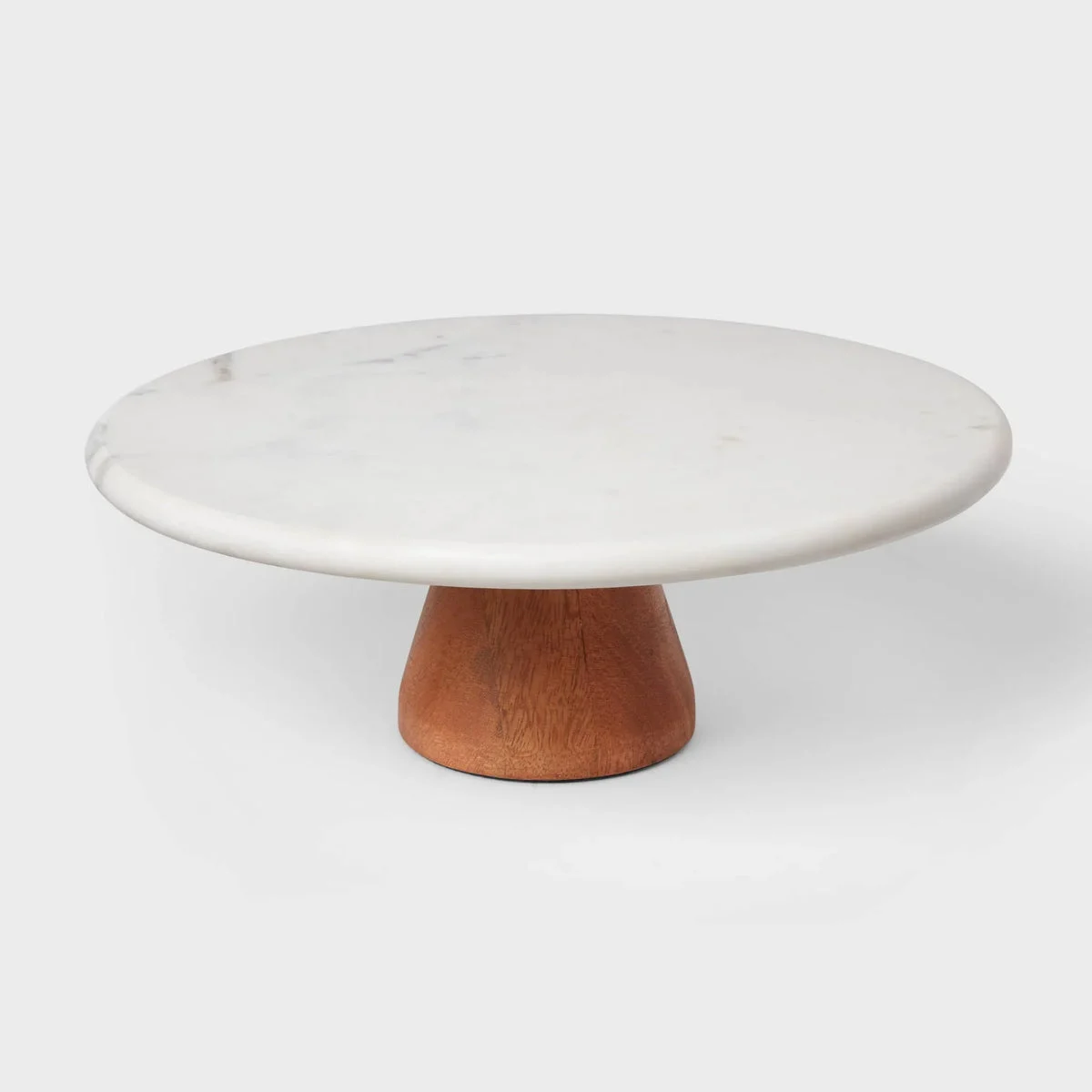 Threshold Marble and Wood Cake Stand