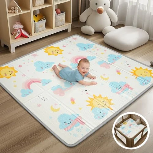 PIGLOG Foldable Baby Play Mat - 50X50 Waterproof Playpen Mat