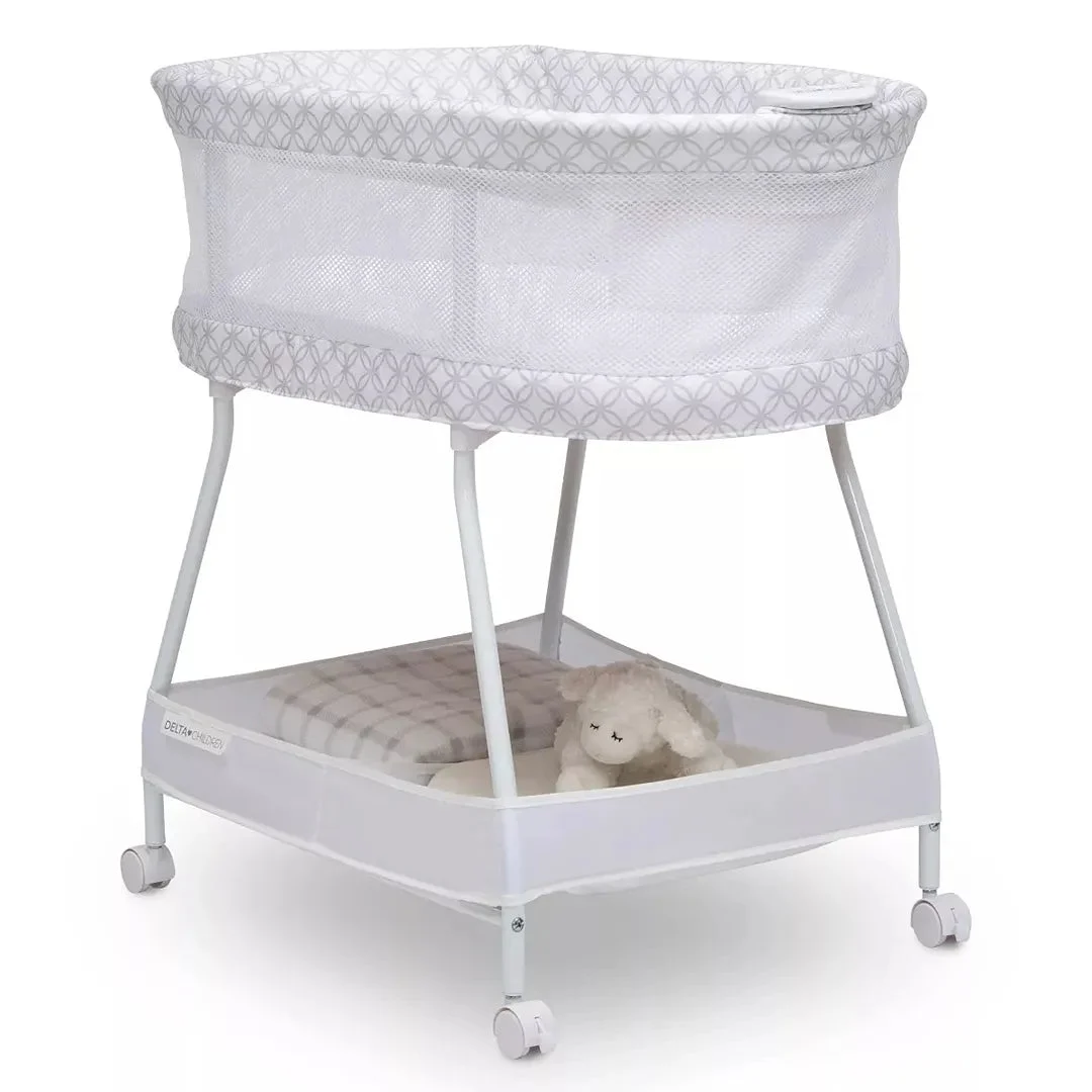 Delta Children Sweet Dreams Bassinet with Airflow Mesh - Gray Infinity (See Description)