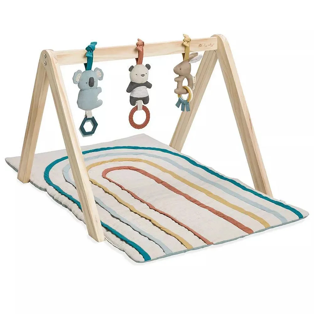 Itzy Ritzy Wooden Activity Gym with Playmat and Three Removable Toys