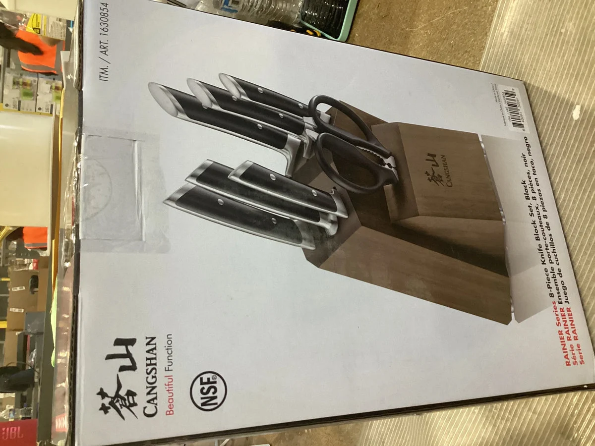 Cangshan Rainier Series 8-Piece Knife Block Set - black