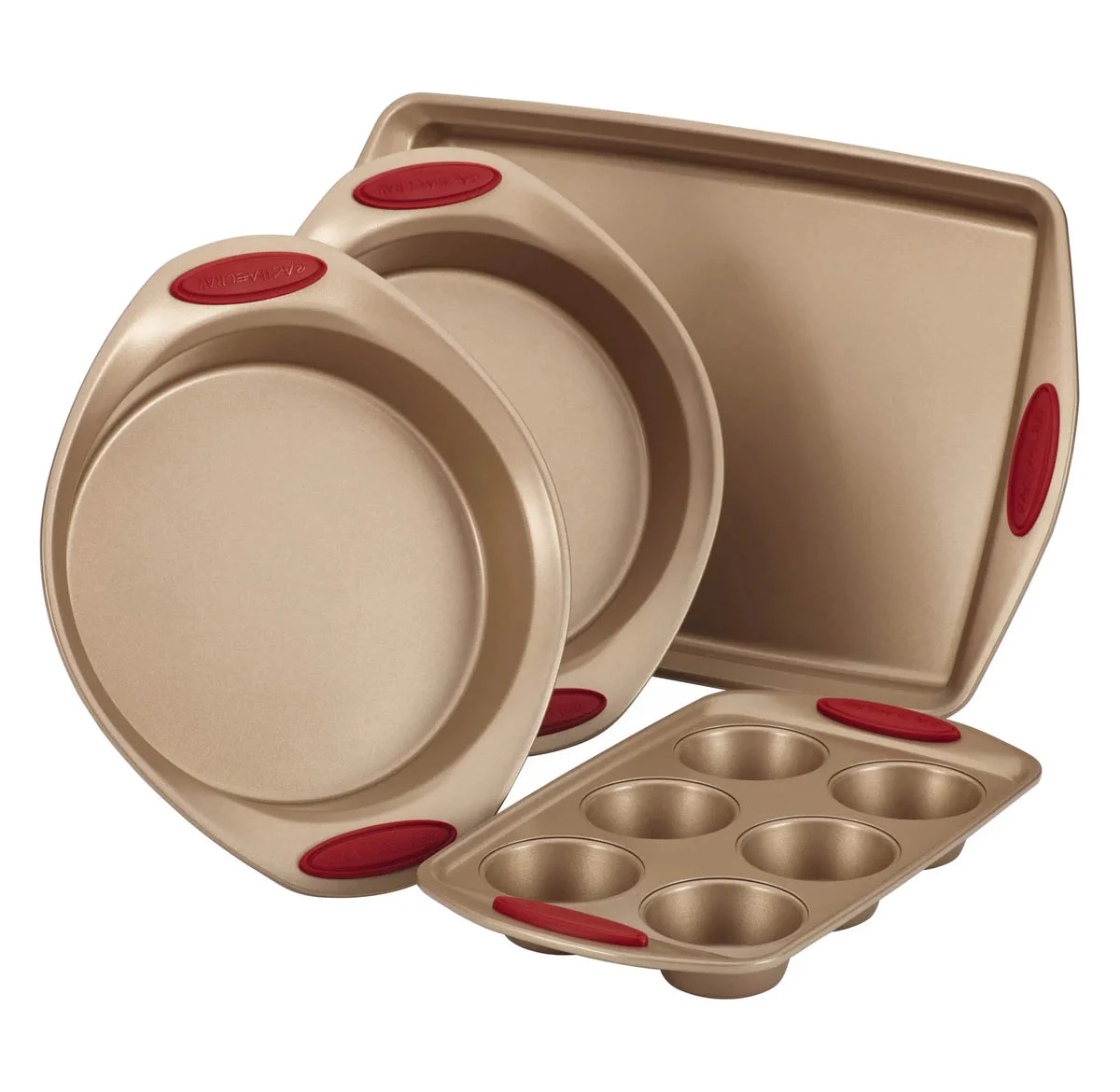 Rachael Ray Cucina 4-Pc. Cranberry Red Nonstick Bakeware Set