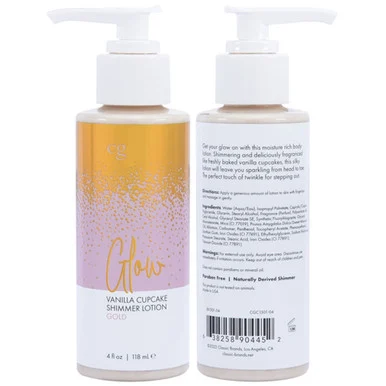 Glow Vanilla Cupcake Shimmer Lotion Gold 4 Oz - Adult Toys