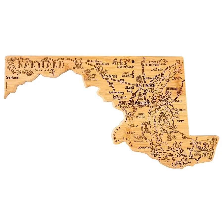 Totally Bamboo Destination Wooden Cutting Board - Maryland