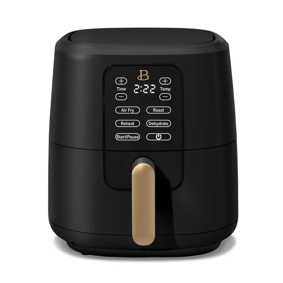 Beautiful 6 Qt Air Fryer with TurboCrisp Technology and Touch-Activated Display- Black Sesame