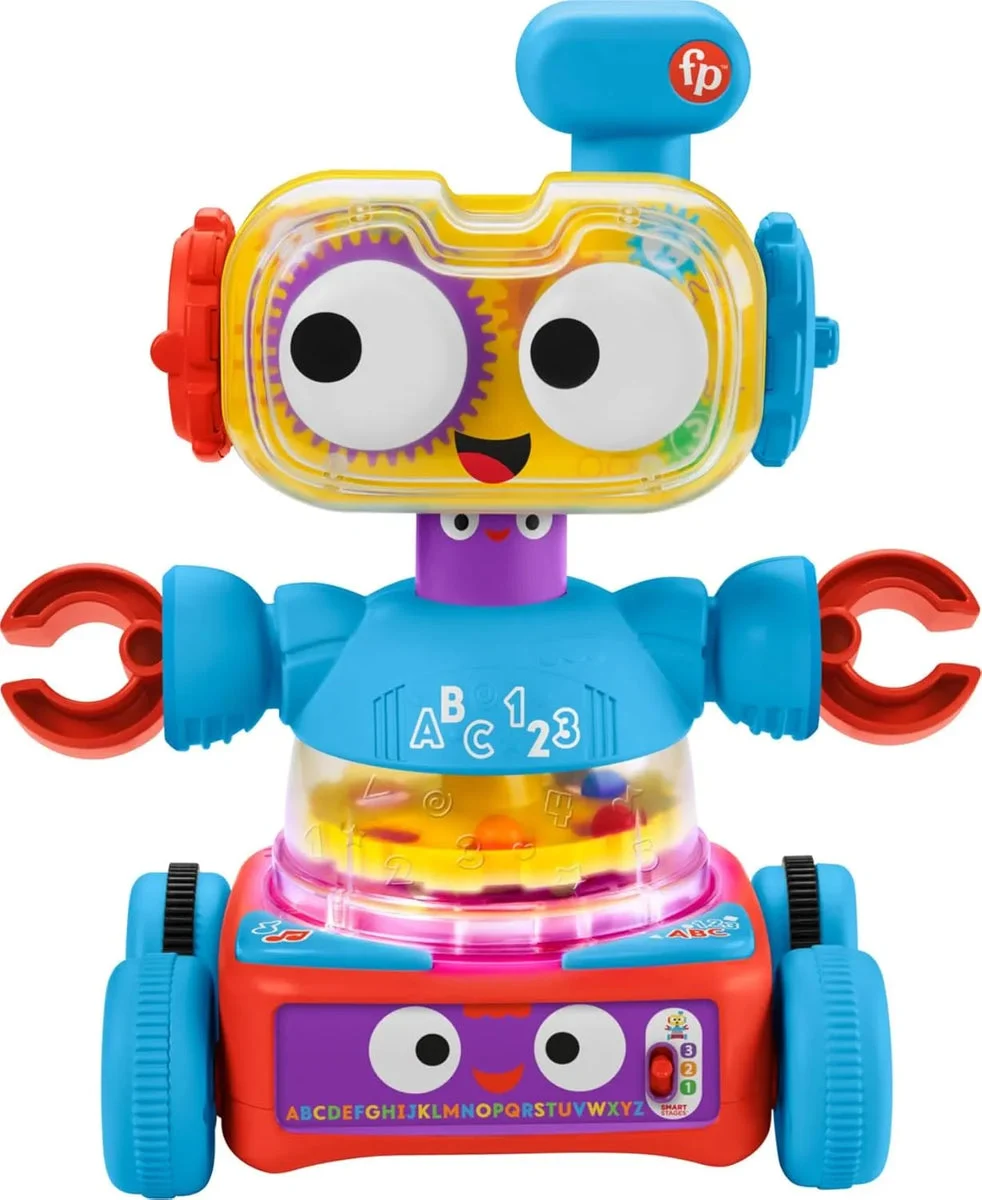 Fisher-Price 4-in-1 Robot Baby to Preschool Learning Toy with Lights & Music