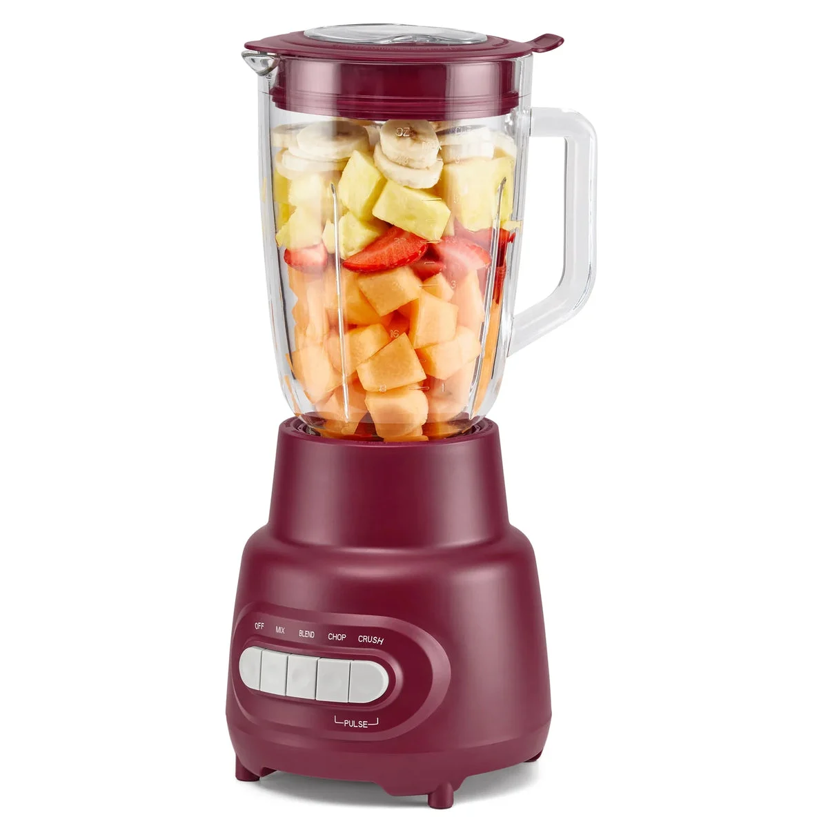 Mainstays Glass Jar 5 Speed Blender with 6-Cup Jar (48Oz) Capacity, Purple Eggplant