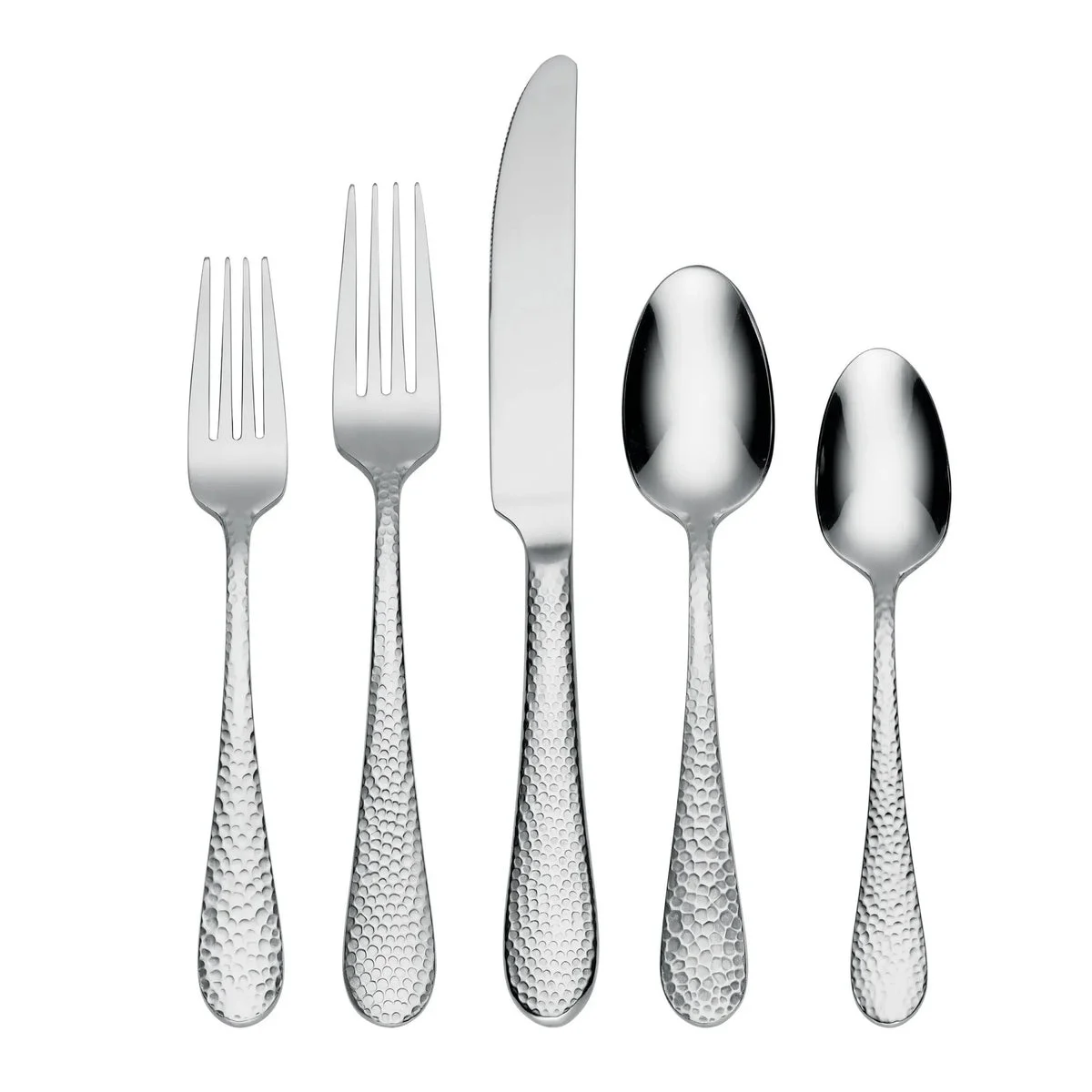 Oneida Hammered Stainless Steel Flatware Set - Service for 8