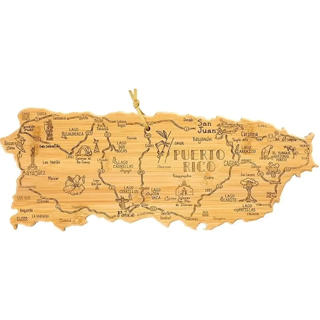 Bamboo Puerto Rico Destination Bamboo Serving and Cutting Board