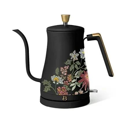 Beautiful 1-Liter Electric Gooseneck Kettle 1200 W, Wildflower by Drew Barrymore - Black