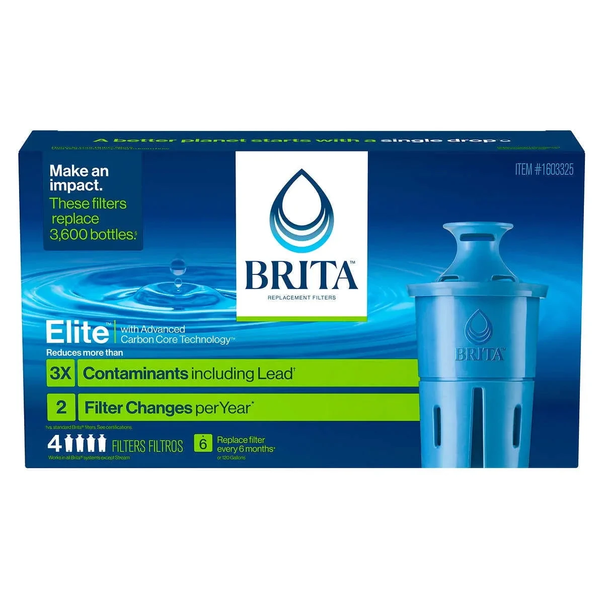 Brita Replacement Water Filters for Pitchers and Dispensers - 4 Pack