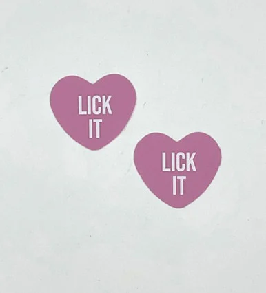 Lick It Light Pink Candy Heart Pasties - Adult Toys