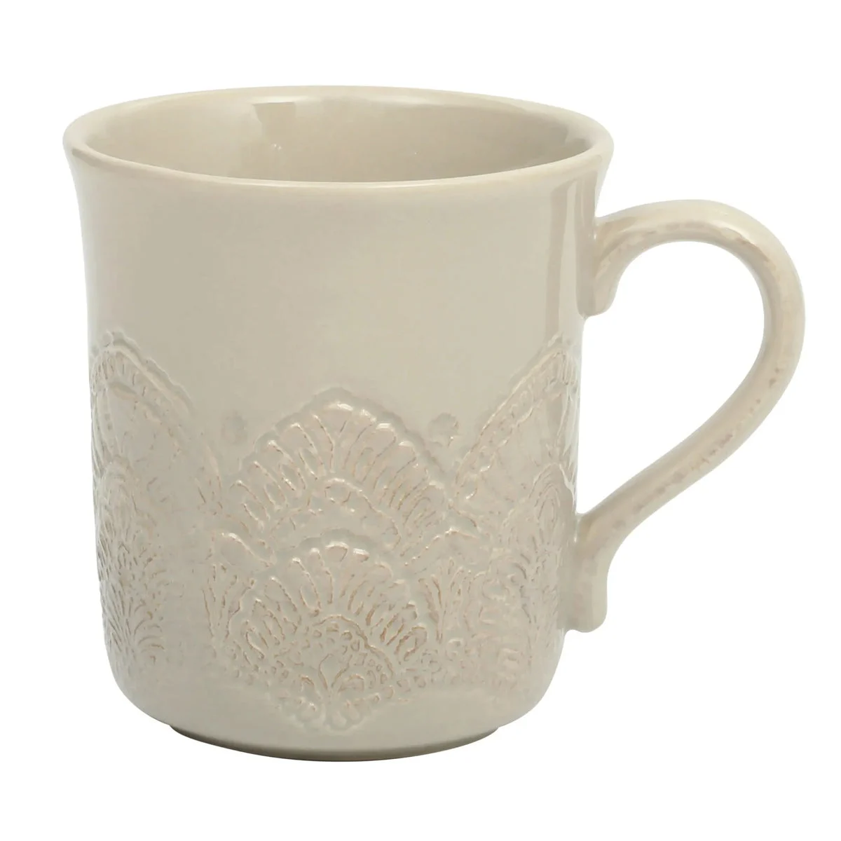 The Pioneer Woman Vintage Lace Ceramic Mug Set - Taupe