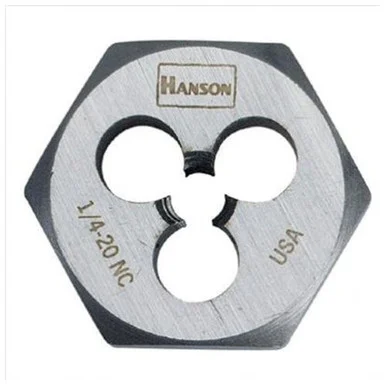 Hanson 6540 High Carbon Steel Hexagon 1" Across Flat Die 7/16"-20 Nf