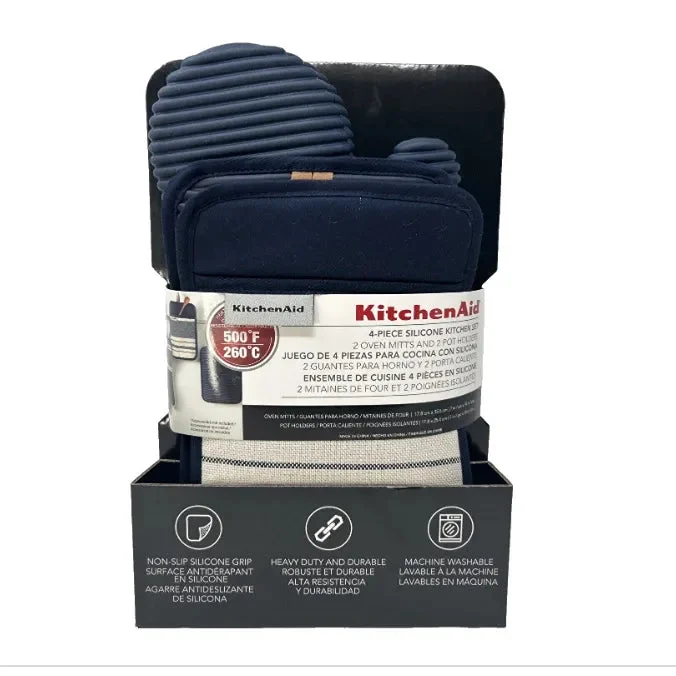 KitchenAid 4 Piece Non-Slip Heavy Duty Silicone Kitchen Set