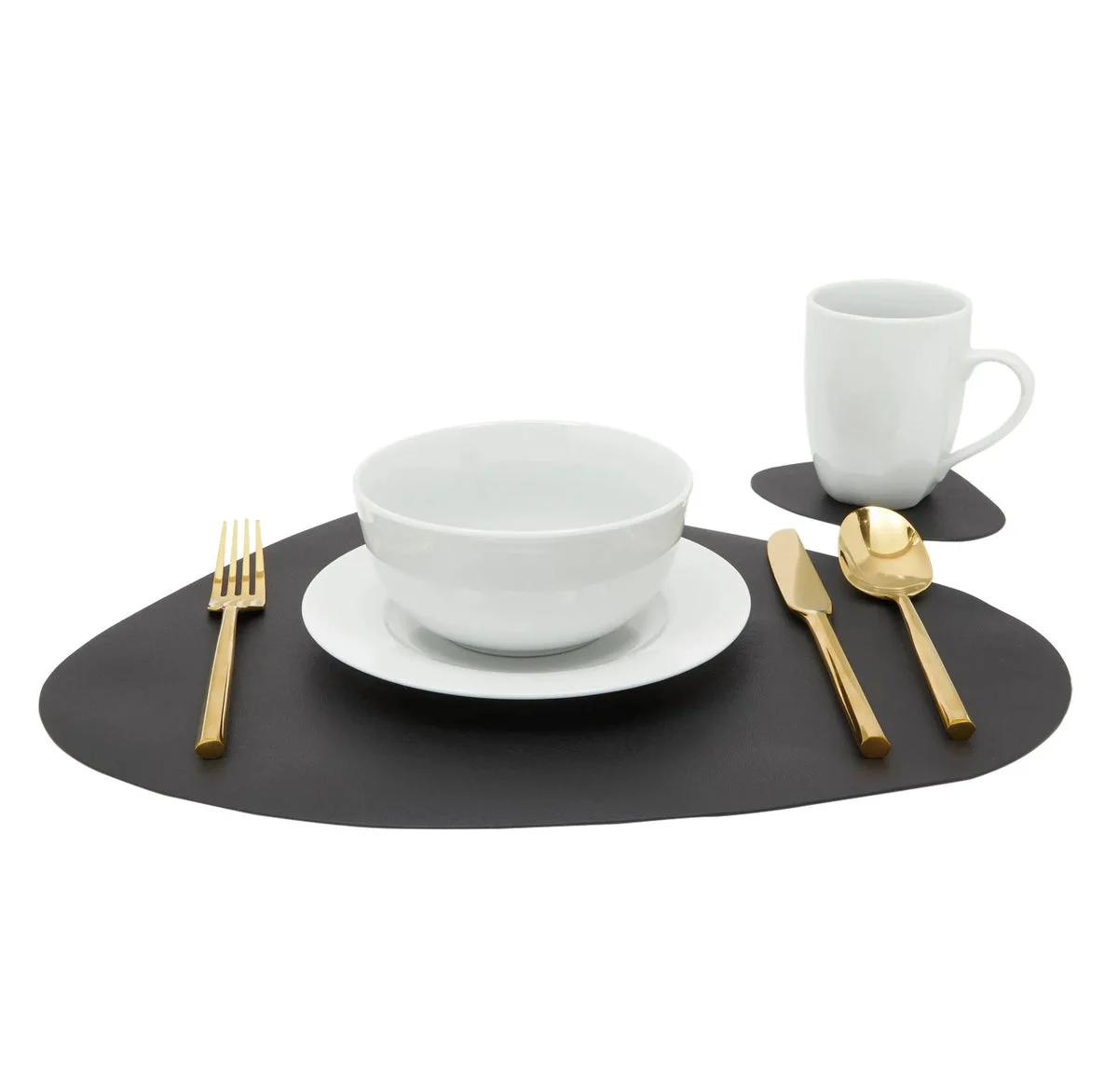 Juvale Set of 4 Wedge Placemats for Round Dining Tables with Matching Coasters, 8 Pieces, Black