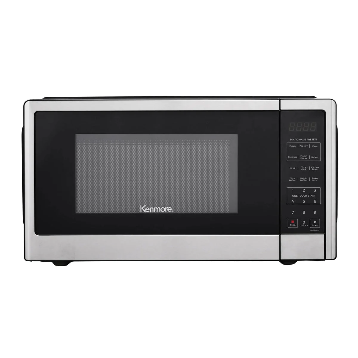 Kenmore 1000W Countertop Microwave Oven - Stainless Steel, 1.1 Cu Ft, Child Lock, 6 One-Touch Settings, 10 Power Levels