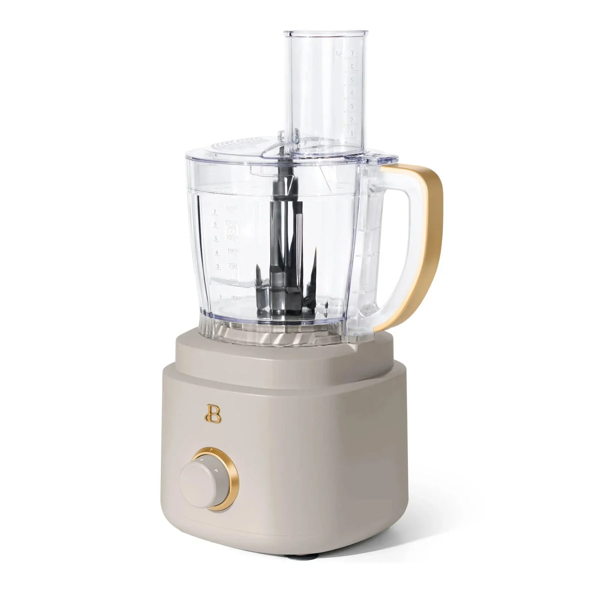 Beautiful 10-Cup Food Processor with Accessories, Porcini Taupe by Drew Barrymore - Porcini Taupe