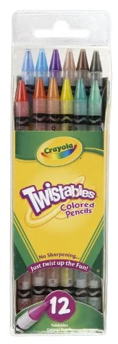 Crayola Twistables Colored Pencil - Assorted Lead - Clear Barrel - 12 / Set (687408)
