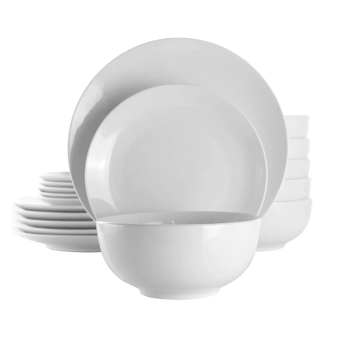 Elama 18pc Porcelain Dinnerware Set - White
