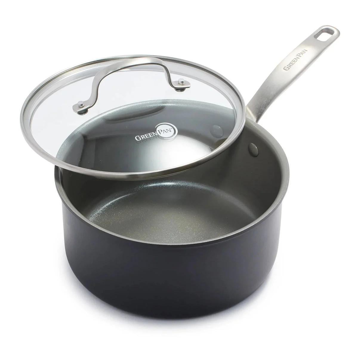 GreenPan 3 Qt Hard Anodized Ceramic Nonstick Saucepan with Lid