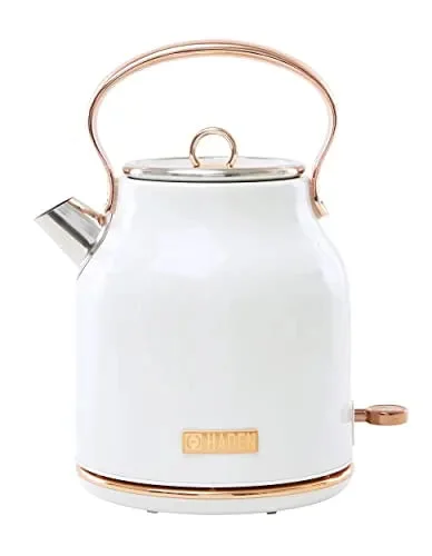 Haden Heritage 1.7 L-7 Cup Electric Kettle - Ivory/Copper