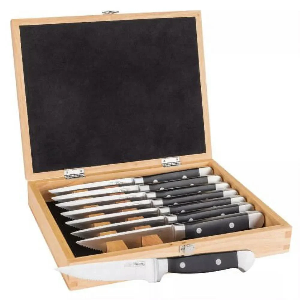 Viking Culinary 8-Piece Steakhouse Knife Set with Storage Box