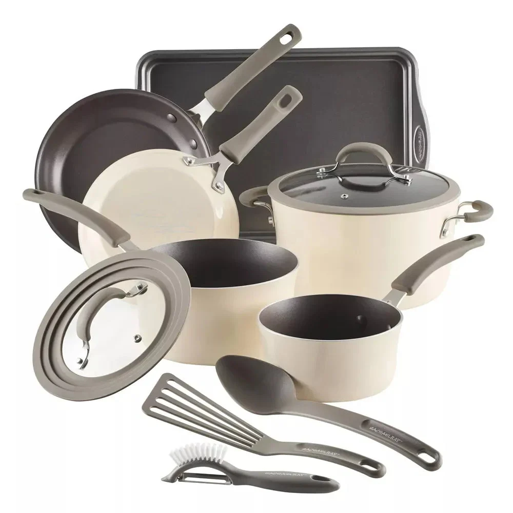Rachael Ray Cook + Create 11pc Aluminum Nonstick Cookware Set