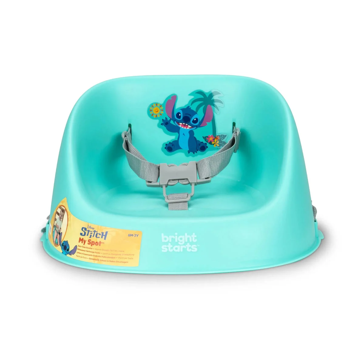 Bright Starts Stitch My Spot Easy-Clean Baby Booster Feeding Chair - Blue