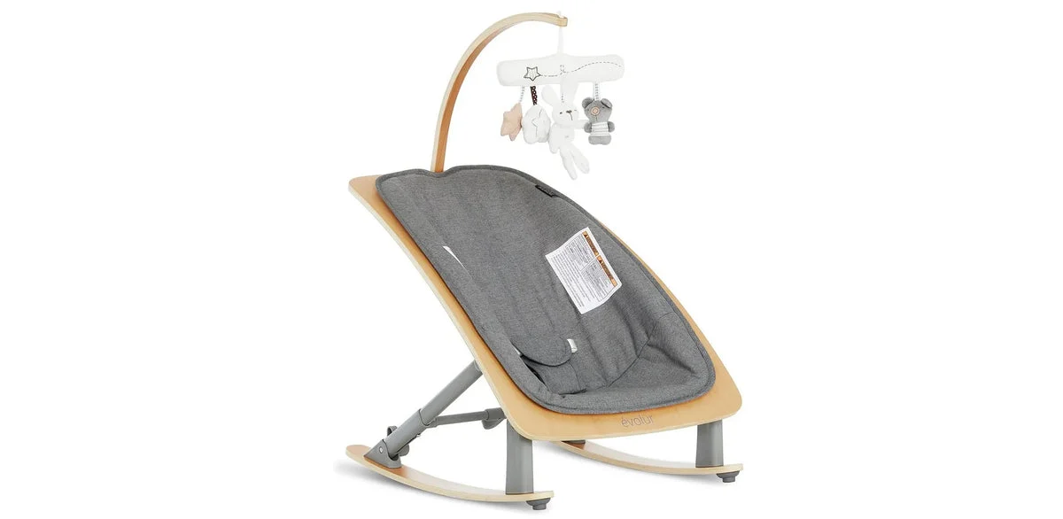 Evolur Tory 2-in-1 Rocker & Chair in Gray