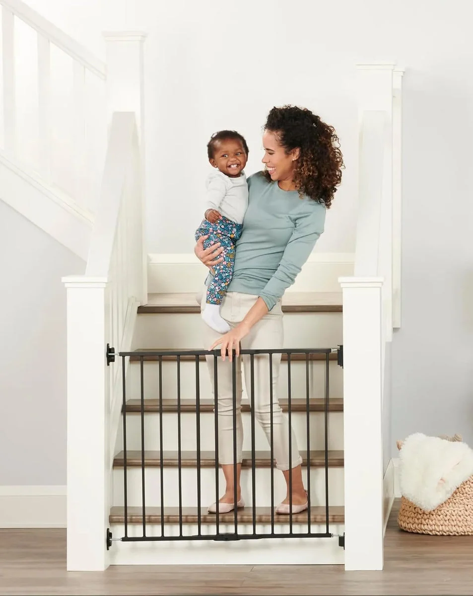 Regalo Extra Wide Walk Through Baby Safety Gate - Black