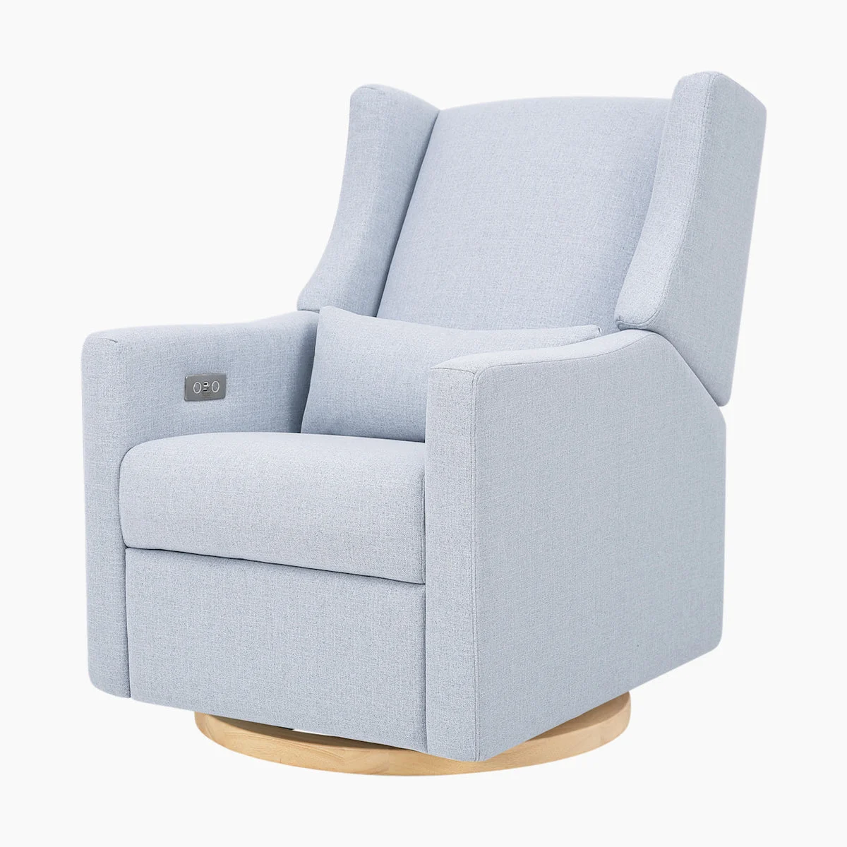 Babyletto Kiwi glider recliner with electronic control and usb performance chambray eco-twill