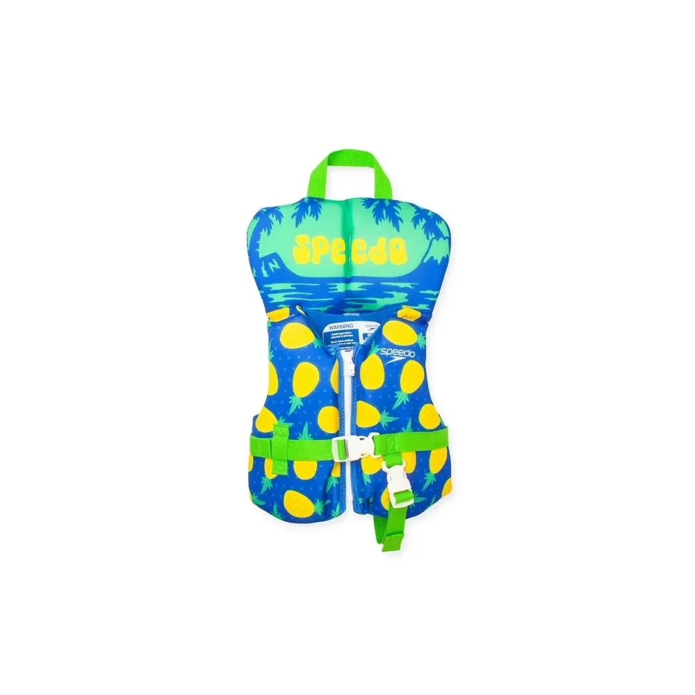 Speedo Kids' Life Jacket Vest - Green/Blue/Yellow: Zipper & Buckle Closure, 33 lbs and Under