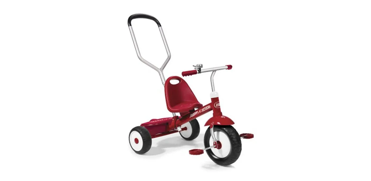 Radio Flyer Deluxe Steer & Stroll Kids Tricycle - Red