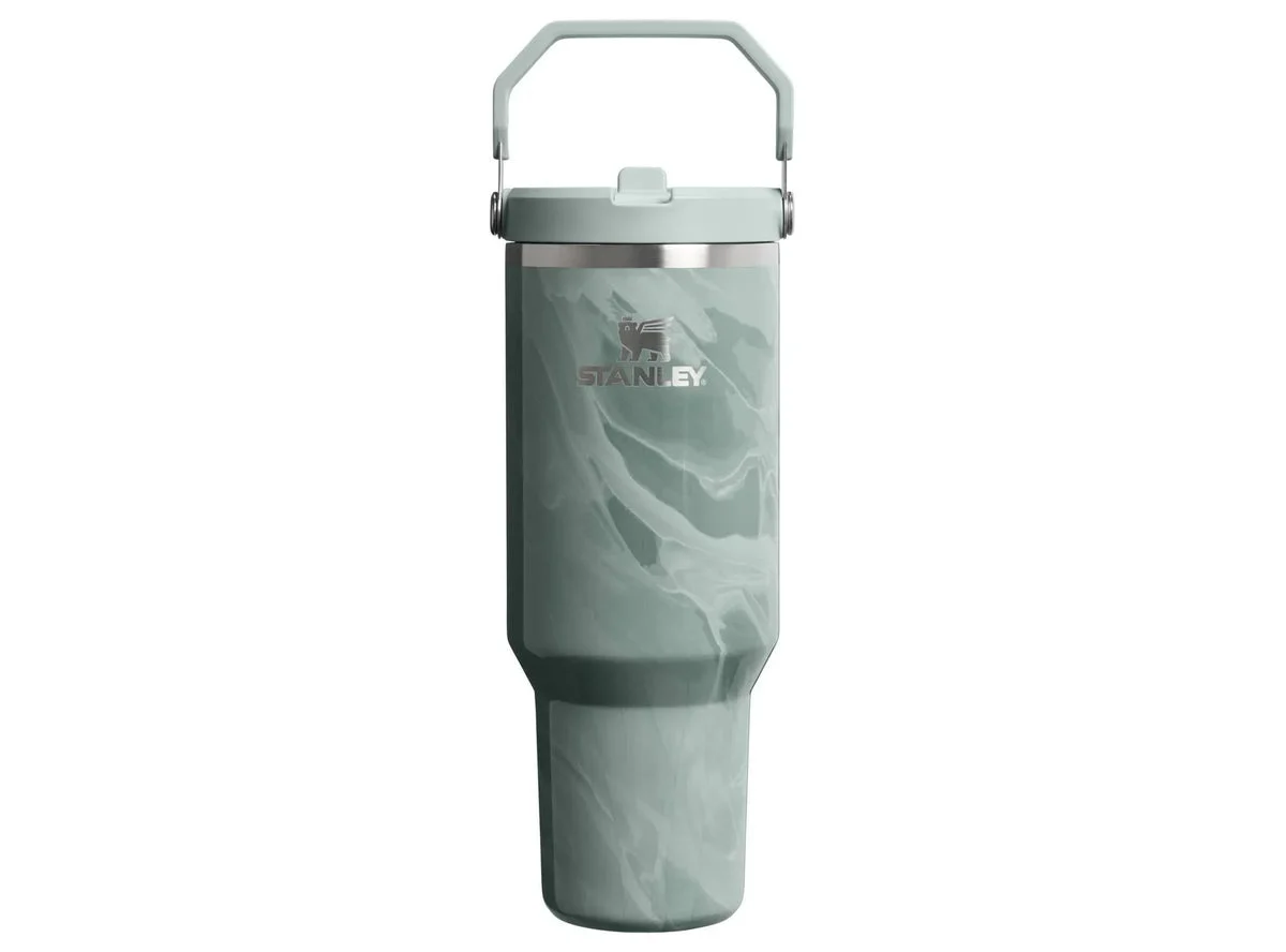 Stanley 40 oz Stainless Steel Ice Flow Flip Straw Tumbler - Agate Calacatta