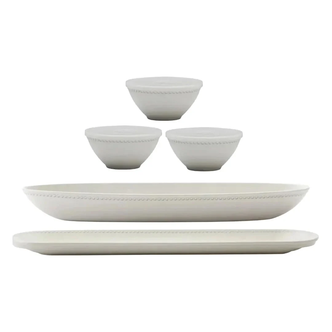 Melamine Pandex 5-piece Beaded Melamine Serveware Set