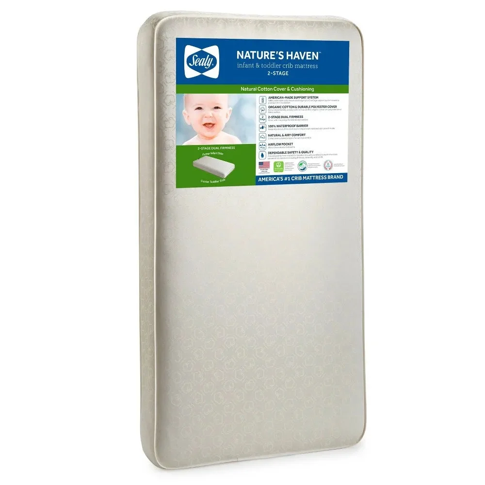 Sealy Nature's Haven 2-Stage Baby Crib Mattress - Light Beige