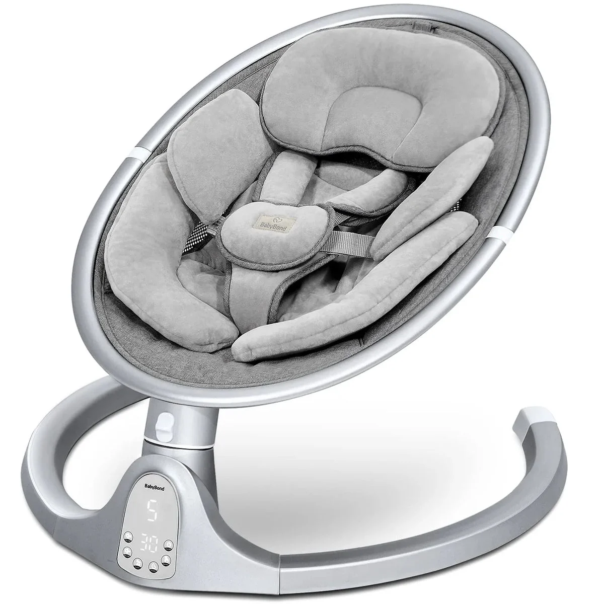 BabyBond Bluetooth Infant Swing, Aluminum Grey