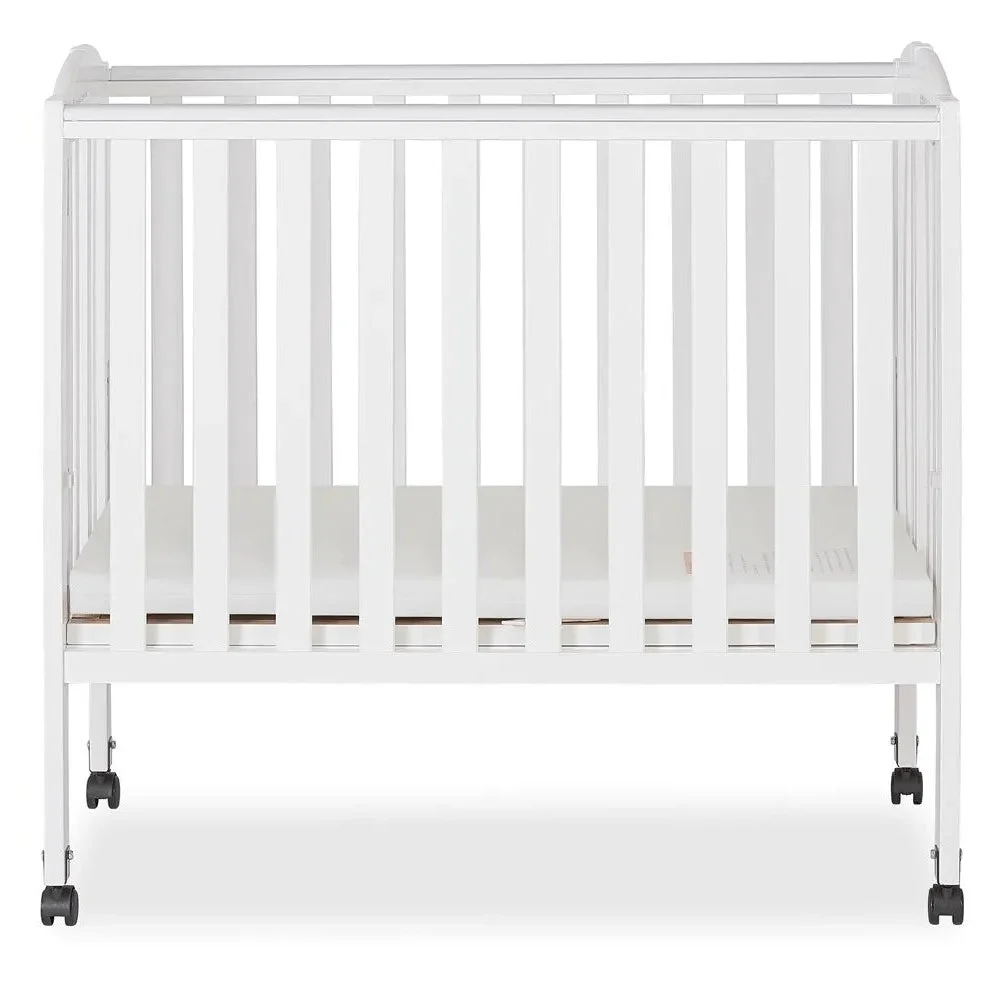 Dream On Me 2-in-1 Portable Folding Stationary Side Crib - White