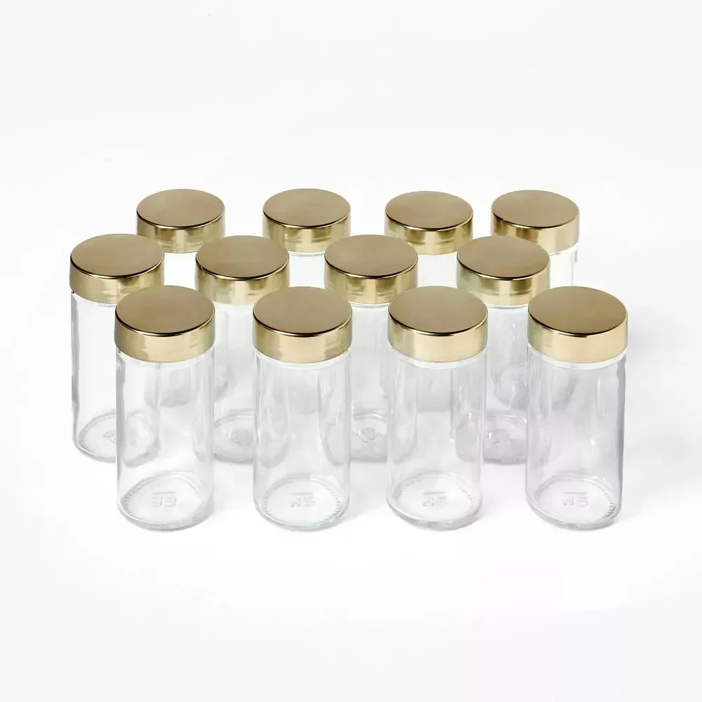 Figmint 27pc Glass Spice Jar Set with Funnel and Labels