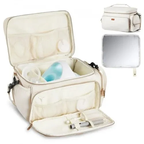 VEVOR Breast Pump Bag - Portable Feeding Bag with Waterproof Mat