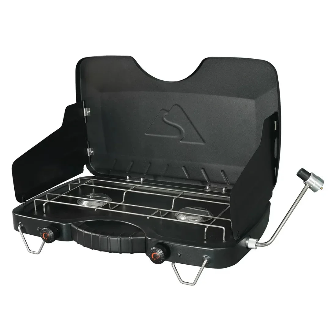Ozark Trail 2-Burner Propane Gas Camping Stove - Black